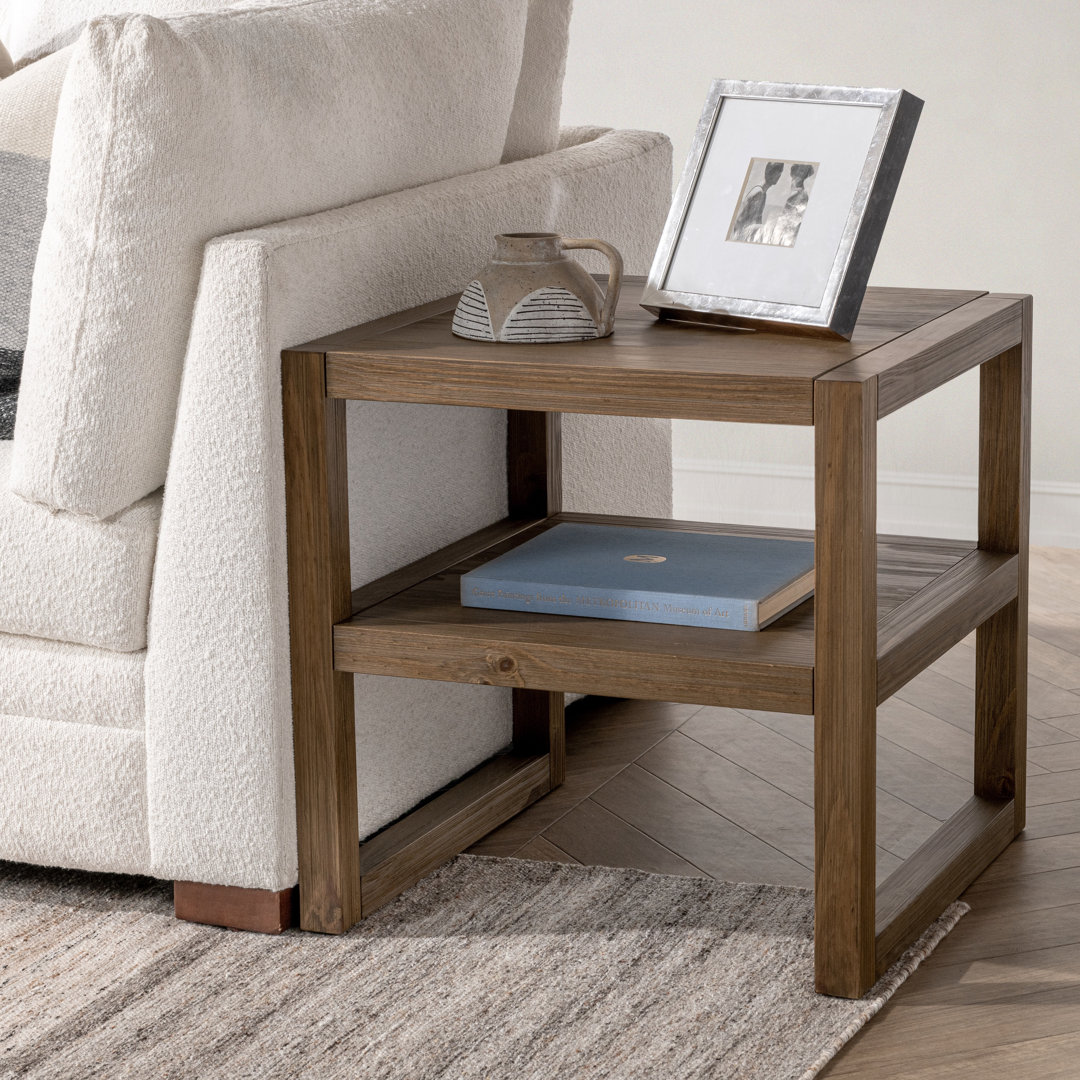 Modica Solid Wood End Table with Storage